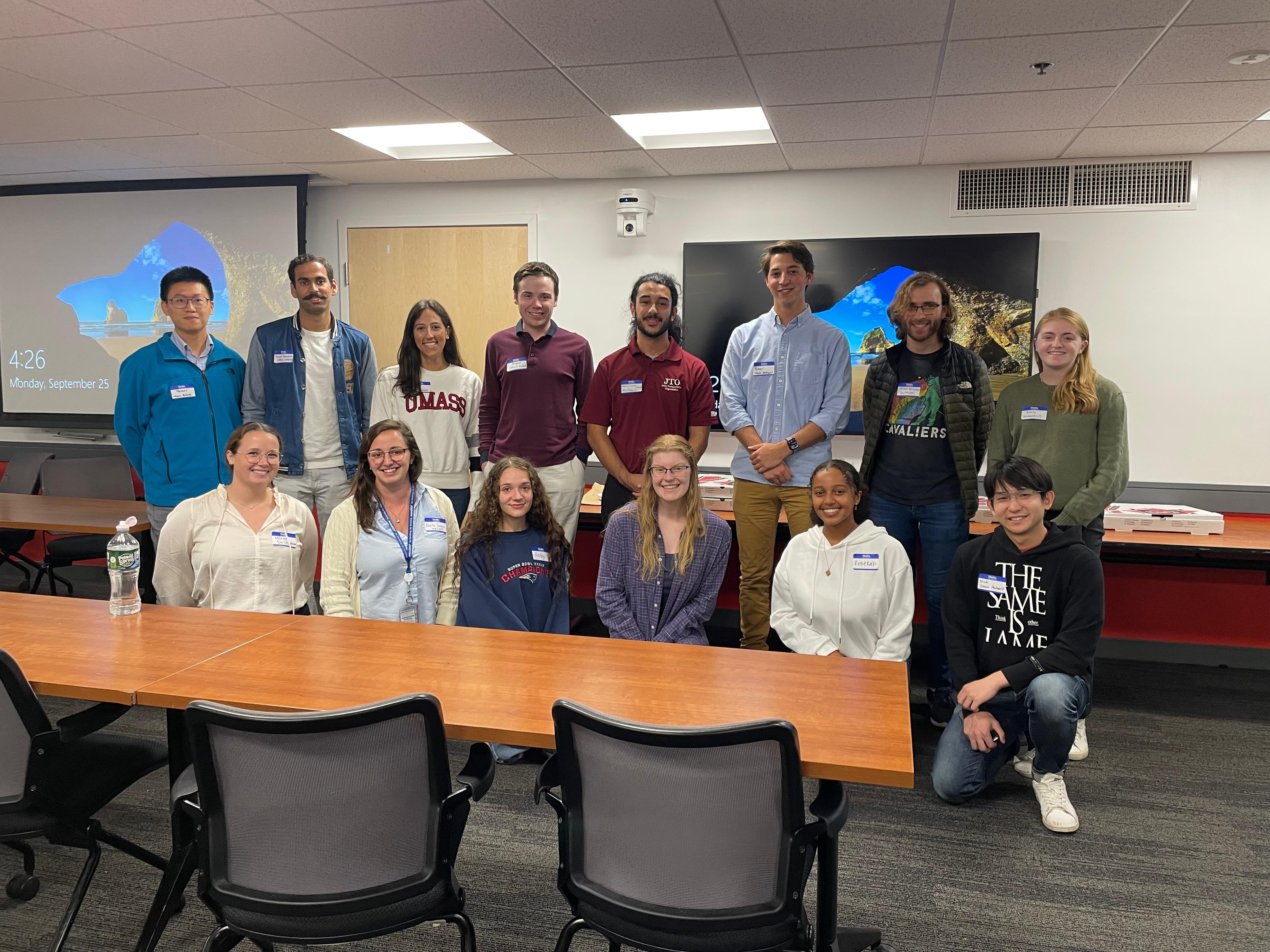 Group photo from the first joint event for WTS student chapters in Massachusetts